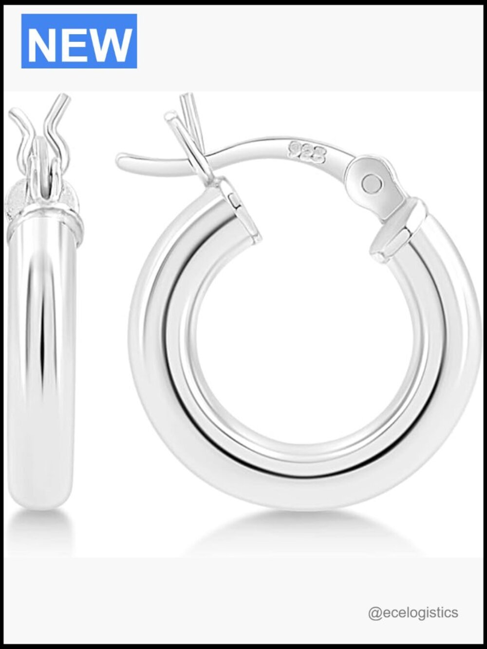 925 Sterling Silver Hoop Earrings Hypoallergenic Lightweight 3mm 15mm